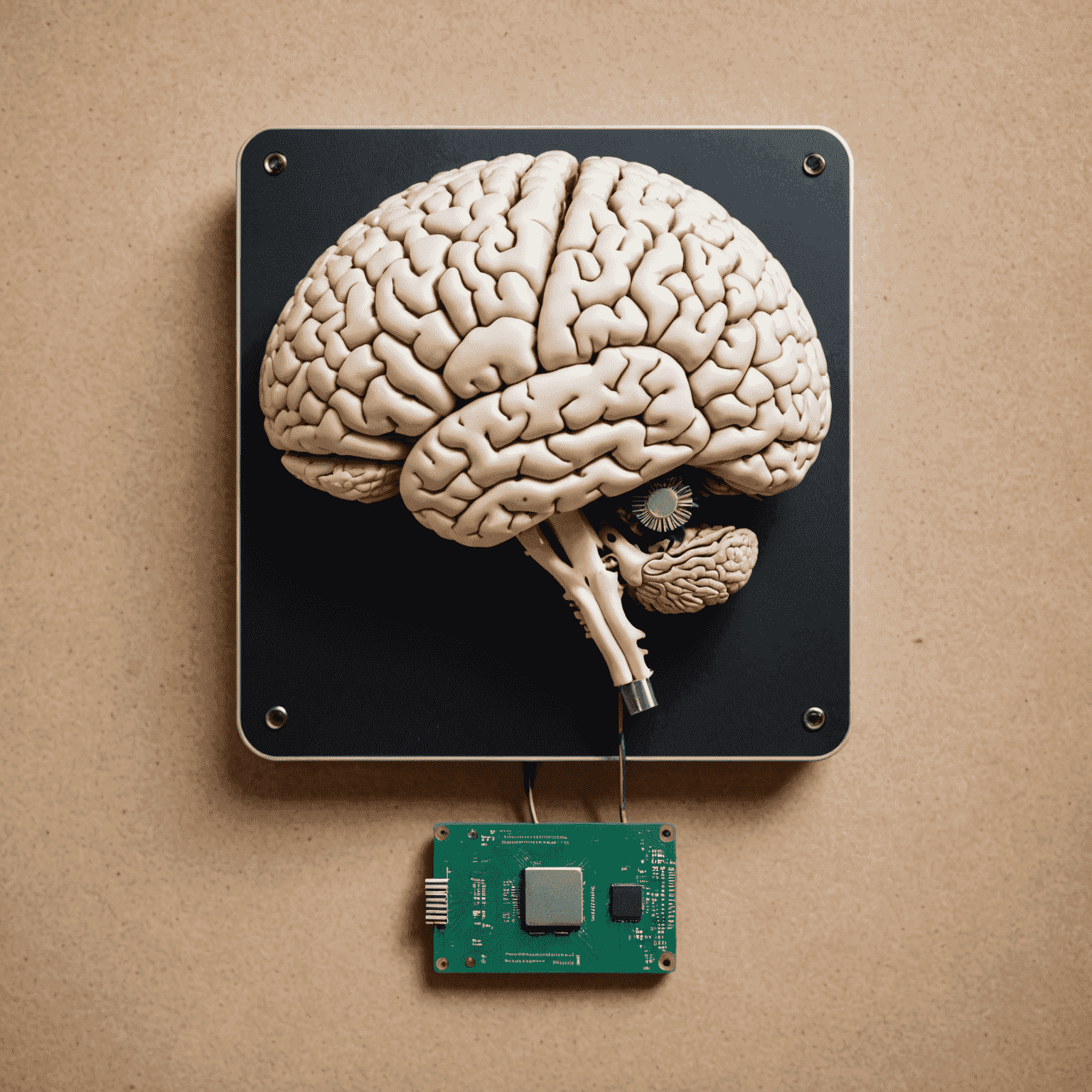 Imagen conceptual que muestra una balanza con un cerebro humano en un lado y un chip de computadora en el otro, simbolizando el equilibrio entre la ética y la tecnología en la IA