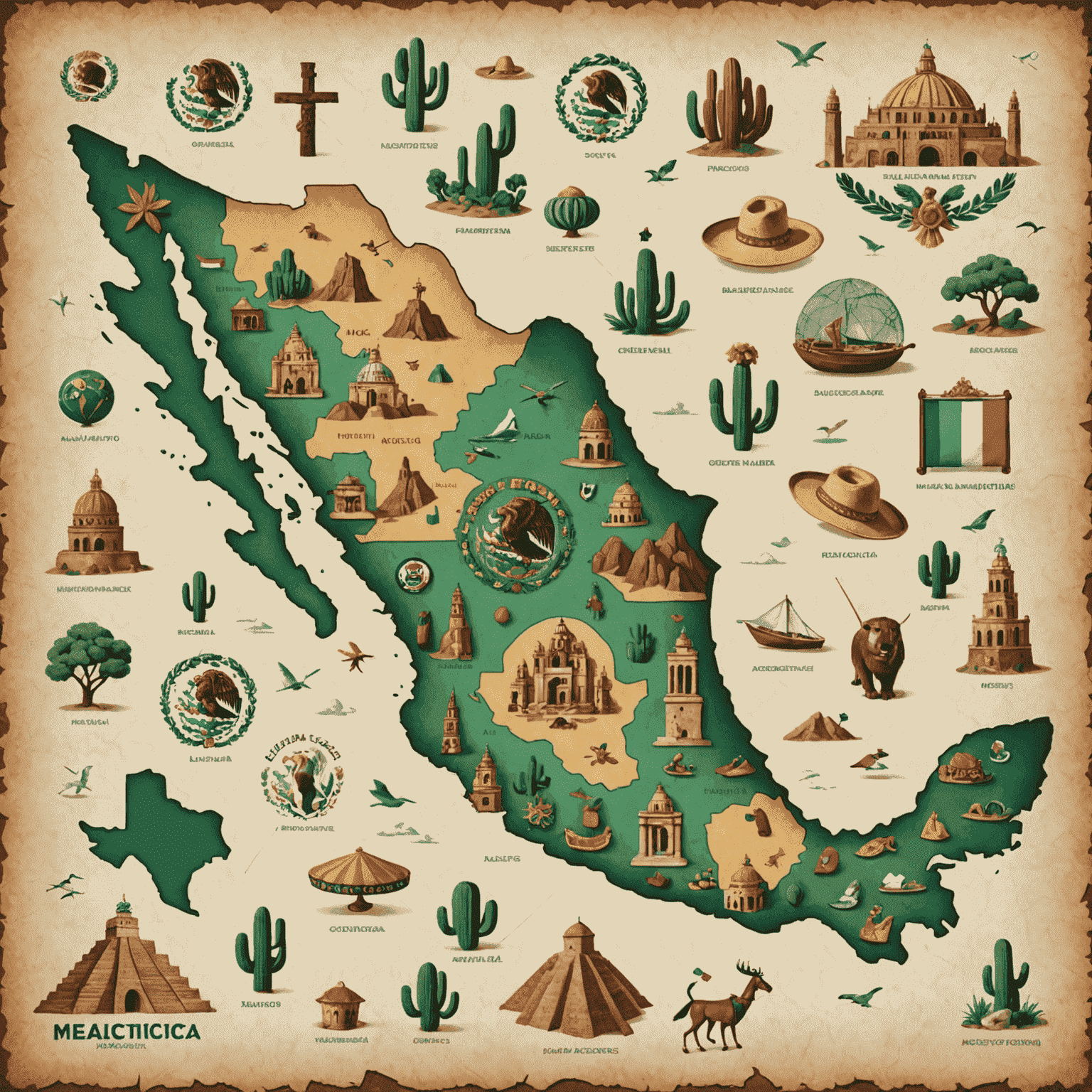 Imagen que muestra el mapa de México con iconos de IA superpuestos, representando el ecosistema de inteligencia artificial en el país